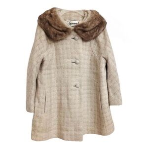 Flamme by Hayward - Schuster Vintage 50's 60's Dress Overcoat Mink Collar